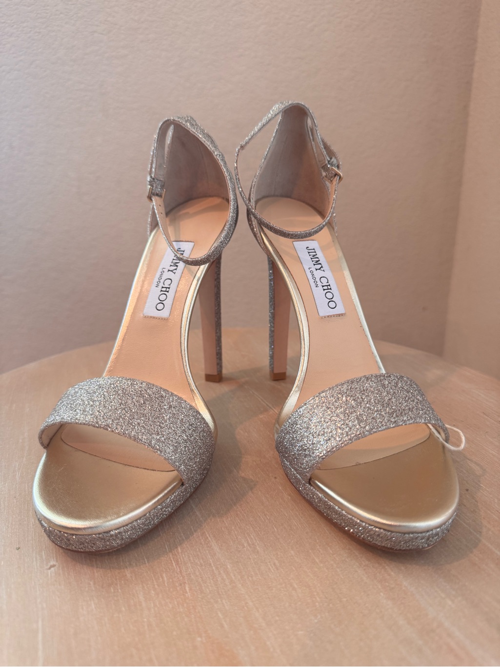 Jimmy Choo Misty 120 Glitter Platform Sandal - Eu 40.5 - Nib - Retail $775